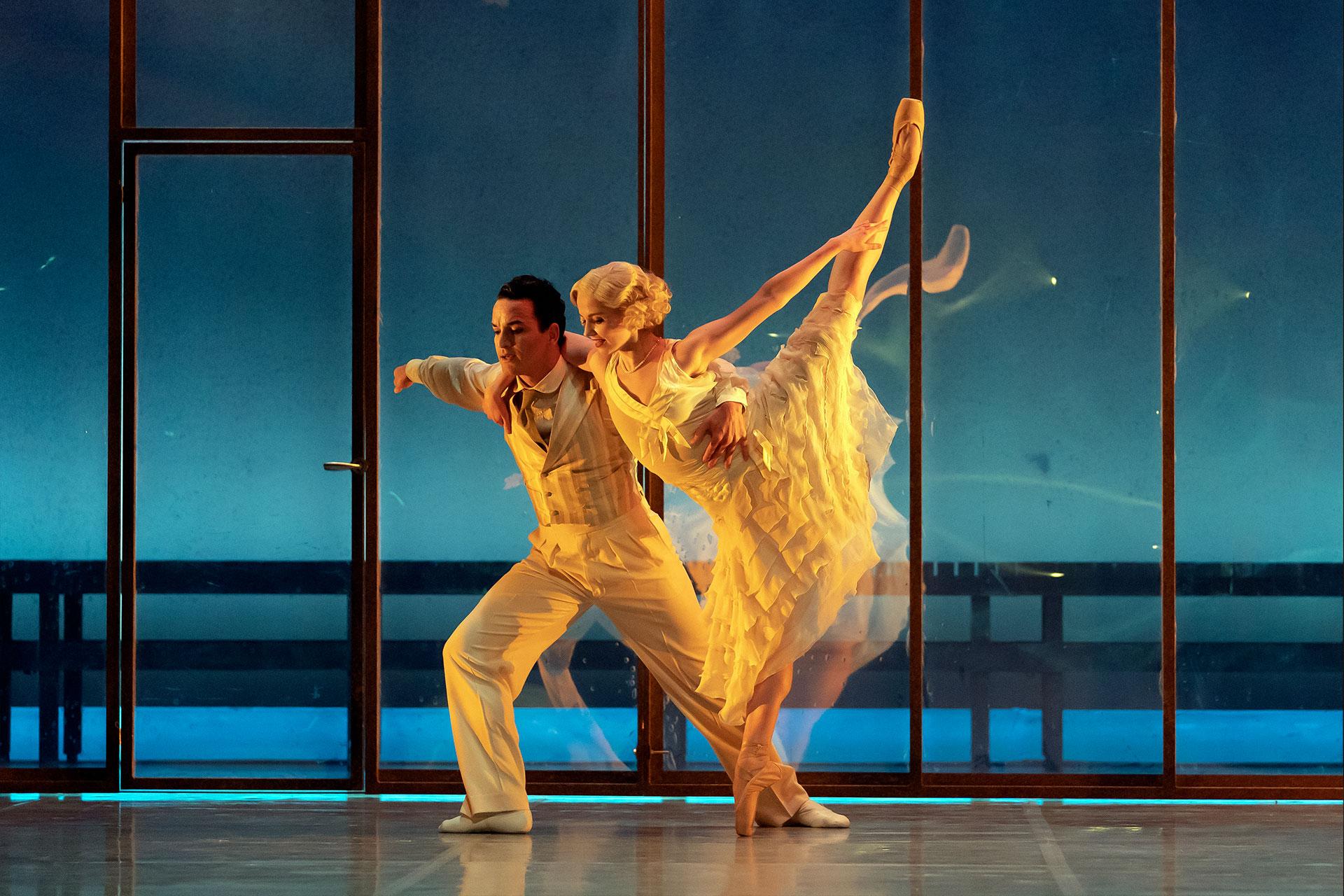 Javier Torres and Dominique Larose in The Great Gatsby. Photo Emma Kauldhar