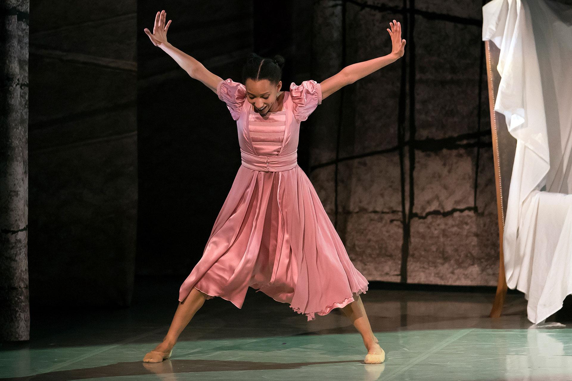 Rochester's ward, Adele, admires her pretty new dress