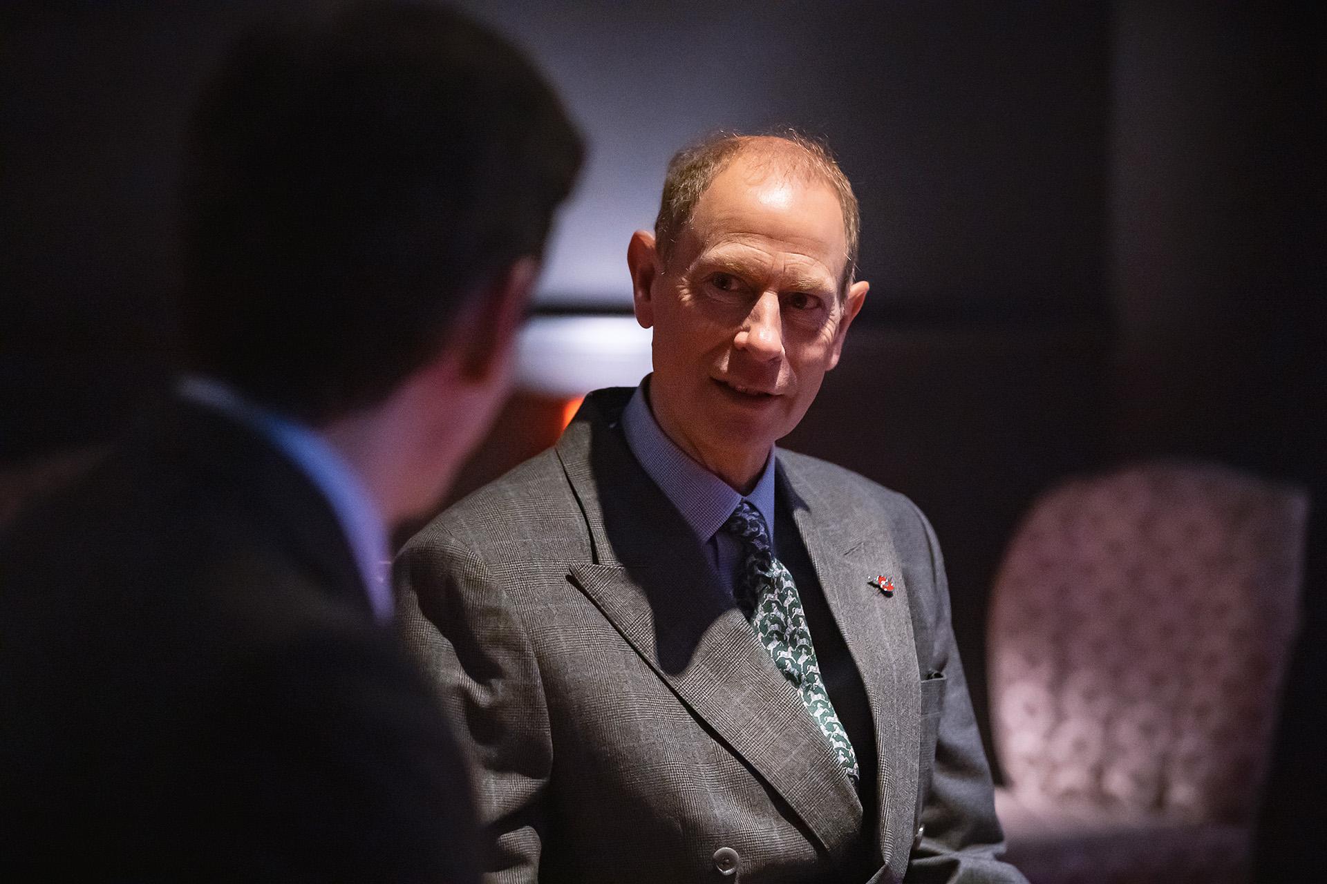 Prince Edward speaking with Northern Ballet Artistic Director Federico Bonelli.